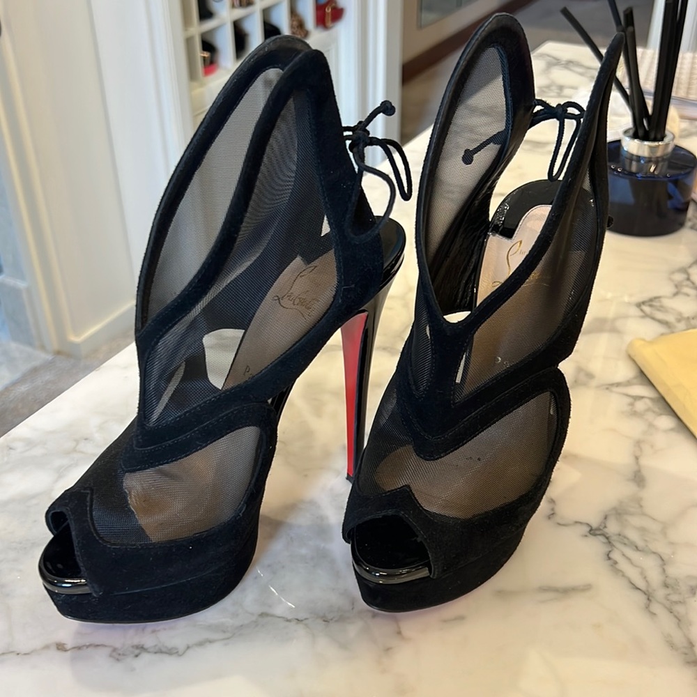 Louboutin platform mesh heels